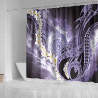 Piko Hawaiian Shower Curtain Purple Galaxy Spiral Plumeria Tribal Patterns