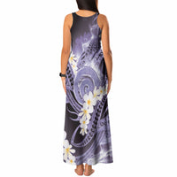 Piko Hawaiian Tank Maxi Dress Purple Galaxy Spiral Plumeria Tribal Patterns