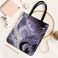 Piko Hawaiian Tote Bag Purple Galaxy Spiral Plumeria Tribal Patterns