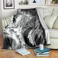 Piko Hawaiian Blanket Monochrome Galaxy Spiral Plumeria Tribal Patterns