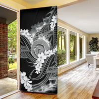 Piko Hawaiian Door Cover Monochrome Galaxy Spiral Plumeria Tribal Patterns