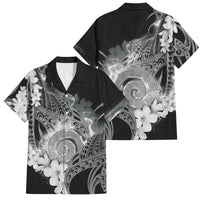 Piko Hawaiian Family Matching Off Shoulder Maxi Dress and Hawaiian Shirt Monochrome Galaxy Spiral Plumeria Tribal Patterns