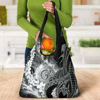 Piko Hawaiian Grocery Bag Monochrome Galaxy Spiral Plumeria Tribal Patterns