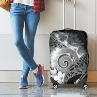 Piko Hawaiian Luggage Cover Monochrome Galaxy Spiral Plumeria Tribal Patterns