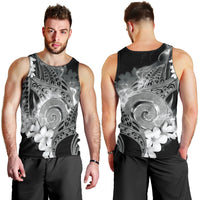 Piko Hawaiian Men Tank Top Monochrome Galaxy Spiral Plumeria Tribal Patterns