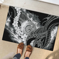 Piko Hawaiian Rubber Doormat Monochrome Galaxy Spiral Plumeria Tribal Patterns