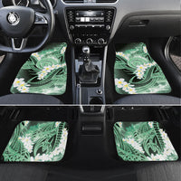 Piko Hawaiian Car Mats Green Galaxy Spiral Plumeria Tribal Patterns