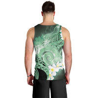 Piko Hawaiian Men Tank Top Green Galaxy Spiral Plumeria Tribal Patterns