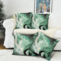Piko Hawaiian Pillow Cover Green Galaxy Spiral Plumeria Tribal Patterns