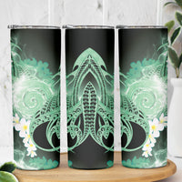 Piko Hawaiian Skinny Tumbler Green Galaxy Spiral Plumeria Tribal Patterns