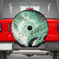 Piko Hawaiian Spare Tire Cover Green Galaxy Spiral Plumeria Tribal Patterns