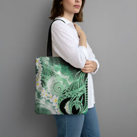 Piko Hawaiian Tote Bag Green Galaxy Spiral Plumeria Tribal Patterns