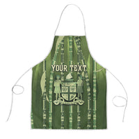 Personalised Fiji Language Week Sugarcane Masi Apron Green Tapa Tribal Pattern