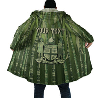 Personalised Fiji Language Week Sugarcane Masi Cloak Green Tapa Tribal Pattern