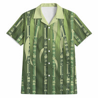 Personalised Fiji Language Week Sugarcane Masi Hawaiian Shirt Green Tapa Tribal Pattern