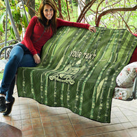 Personalised Fiji Language Week Sugarcane Masi Quilt Green Tapa Tribal Pattern