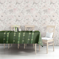 Personalised Fiji Language Week Sugarcane Masi Tablecloth Green Tapa Tribal Pattern
