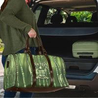 Personalised Fiji Language Week Sugarcane Masi Travel Bag Green Tapa Tribal Pattern