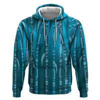 Personalised Fiji Language Week Sugarcane Masi Zip Hoodie Blue Tapa Tribal Pattern