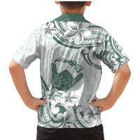 Aloha Hawaii Shaka Family Matching Mermaid Dress and Hawaiian Shirt Hang Loose Mint Version - Polynesian Pride