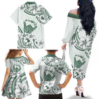 Aloha Hawaii Shaka Family Matching Off The Shoulder Long Sleeve Dress and Hawaiian Shirt Hang Loose Mint Version DT05 - Polynesian Pride