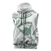Aloha Hawaii Shaka Sleeveless Zip Hoodie Hang Loose Mint Version DT05