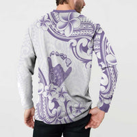 Aloha Hawaii Shaka Button Sweatshirt Hang Loose Purple Version - Polynesian Pride