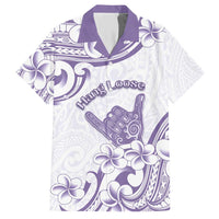 Aloha Hawaii Shaka Family Matching Short Sleeve Bodycon Dress and Hawaiian Shirt Hang Loose Purple Version DT05 Dad's Shirt - Short Sleeve Purple - Polynesian Pride