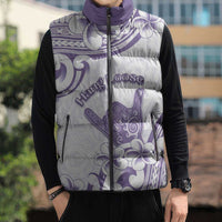Aloha Hawaii Shaka Sleeveless Puffer Jacket Hang Loose Purple Version - Polynesian Pride