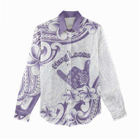 Aloha Hawaii Shaka Women Casual Shirt Hang Loose Purple Version - Polynesian Pride