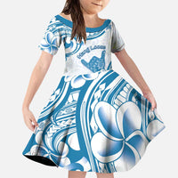 Aloha Hawaii Shaka Family Matching Puletasi and Hawaiian Shirt Hang Loose Blue Version - Polynesian Pride