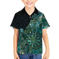 Personalised New Zealand Dart Hawaiian Shirt Maori Fern With Paua Shell - Polynesian Pride