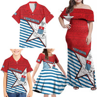 West Papua Morning Star Family Matching Off Shoulder Maxi Dress and Hawaiian Shirt One People One Soul DT05 - Polynesian Pride