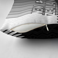New Zealand Football Pillow Cover Silver Fern Maori Pattern Monochrome