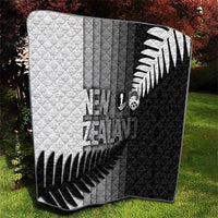 New Zealand Football Quilt Silver Fern Maori Pattern Monochrome