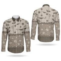 Hawaii Christmas In July Couples Matching Mermaid Dress and Long Sleeve Button Shirt Beige Mele Kalikimaka Sea Animals DT05 - Polynesian Pride