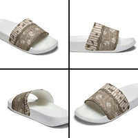 Hawaii Christmas In July Slide Sandals Beige Mele Kalikimaka Sea Animals DT05 - Polynesian Pride