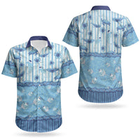 Hawaii Christmas In July Couples Matching Off Shoulder Maxi Dress and Hawaiian Shirt Sky Blue Mele Kalikimaka Sea Animals DT05 - Polynesian Pride