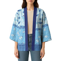 Hawaii Christmas In July Kimono Sky Blue Mele Kalikimaka Sea Animals DT05 - Polynesian Pride