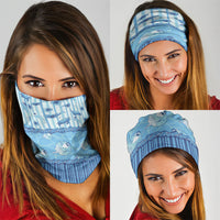 Hawaii Christmas In July Neck Gaiter Sky Blue Mele Kalikimaka Sea Animals