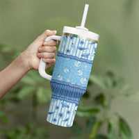 Hawaii Christmas In July Tumbler With Handle Sky Blue Mele Kalikimaka Sea Animals DT05 - Polynesian Pride