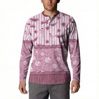 Hawaii Christmas In July Button Sweatshirt Dusty Pink Mele Kalikimaka Sea Animals DT05 - Polynesian Pride