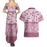 Hawaii Christmas In July Couples Matching Summer Maxi Dress and Hawaiian Shirt Dusty Pink Mele Kalikimaka Sea Animals DT05 - Polynesian Pride