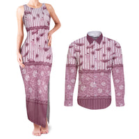 Hawaii Christmas In July Couples Matching Tank Maxi Dress and Long Sleeve Button Shirt Dusty Pink Mele Kalikimaka Sea Animals DT05 Pink - Polynesian Pride