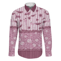 Hawaii Christmas In July Family Matching Summer Maxi Dress and Hawaiian Shirt Dusty Pink Mele Kalikimaka Sea Animals DT05 Dad's Shirt - Long Sleeve Pink - Polynesian Pride
