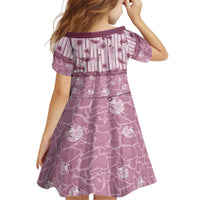 Hawaii Christmas In July Kid Short Sleeve Dress Dusty Pink Mele Kalikimaka Sea Animals DT05 - Polynesian Pride