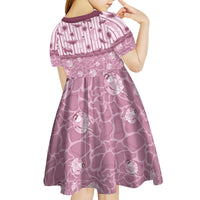 Hawaii Christmas In July Kid Short Sleeve Dress Dusty Pink Mele Kalikimaka Sea Animals DT05 - Polynesian Pride