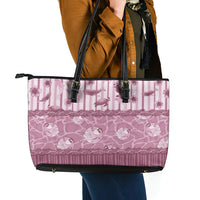 Hawaii Christmas In July Leather Tote Bag Dusty Pink Mele Kalikimaka Sea Animals