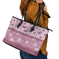 Hawaii Christmas In July Leather Tote Bag Dusty Pink Mele Kalikimaka Sea Animals