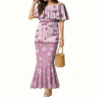 Hawaii Christmas In July Mermaid Dress Dusty Pink Mele Kalikimaka Sea Animals DT05 Women Pink - Polynesian Pride